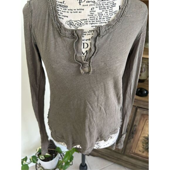 Free People Hazy Day Distressed Henley - Picture 8 of 8